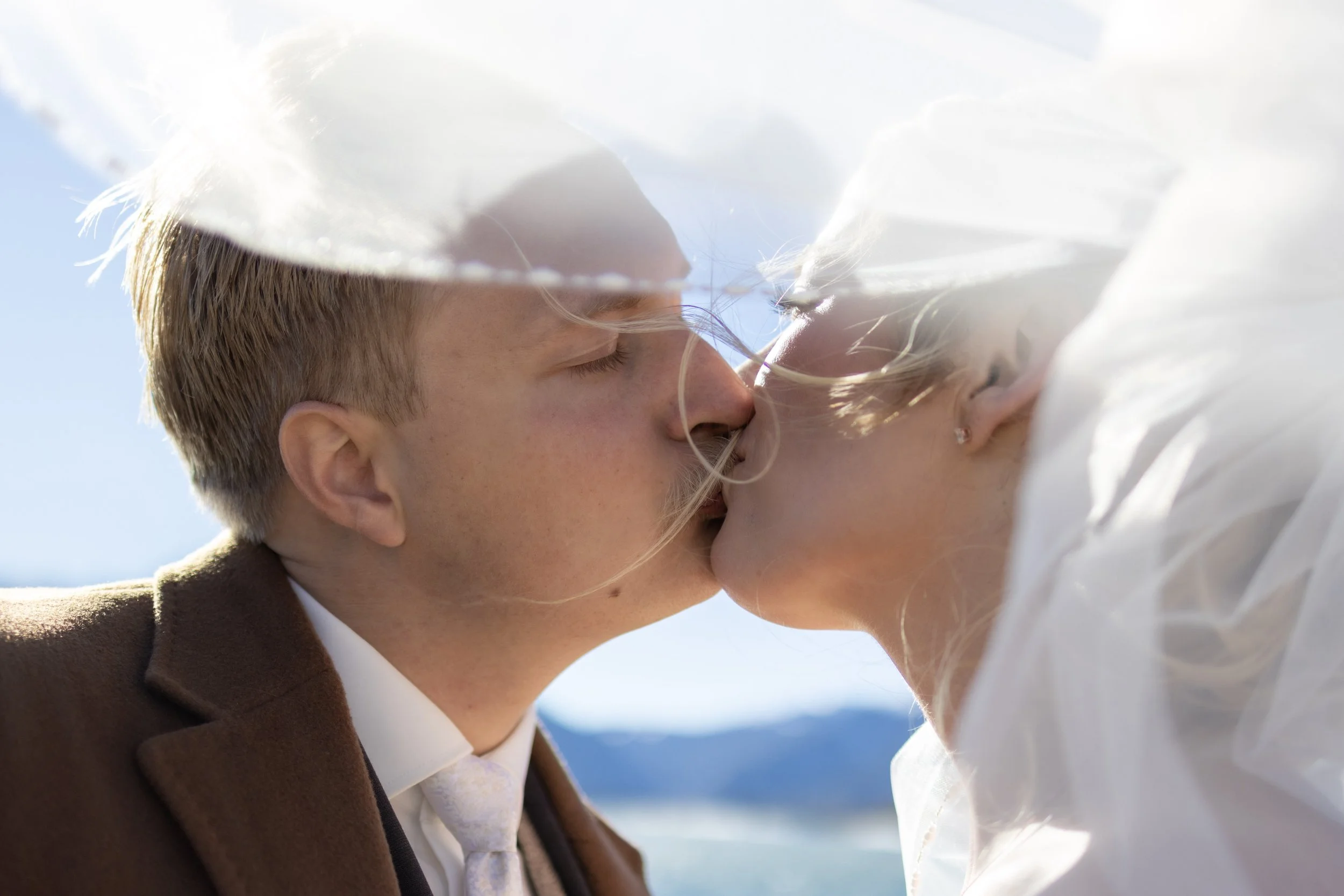 Elopement couple photographed outdoors